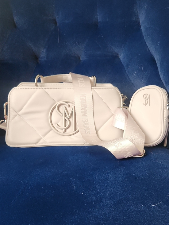 Steve Madden Handbags - Steve Madden Quilted Crossbody Bag with Coin Pouch - Off White
